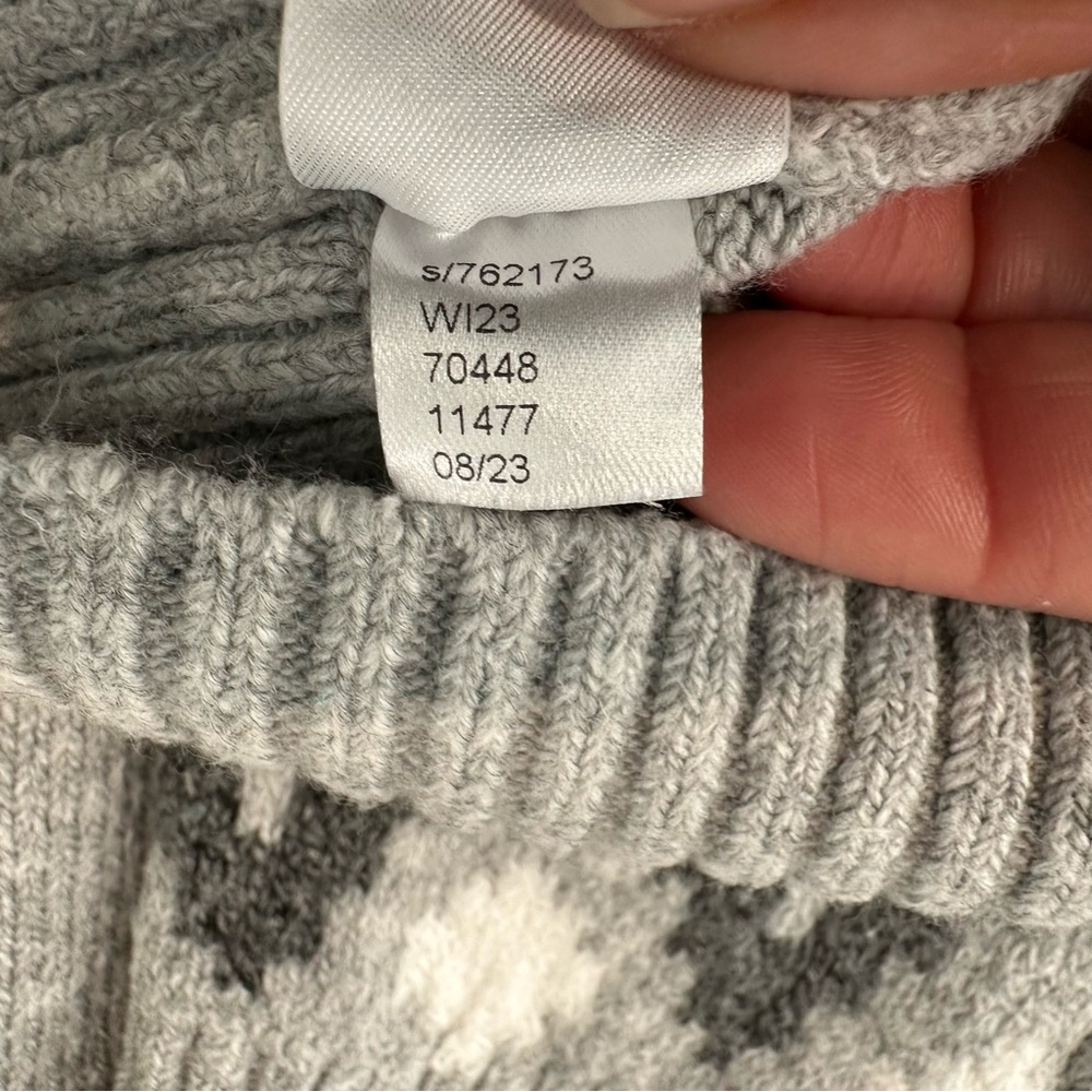 LOFT Fair-Isle Pattern Yoke Sweater Turtleneck Cozy Winter Cotton Blend Size L - Picture 10 of 10